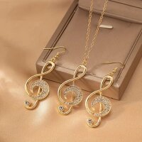 ROCK-HUS Set Halskette & Ohrringe Notenschlüssel...