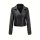 ROCK-HUS Faux Leather Biker-Style Q-Nieten Schwarz