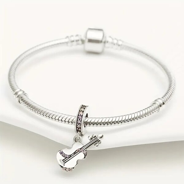 ROCK-HUS AnhÃ¤nger Strassring mit Geige versilbert