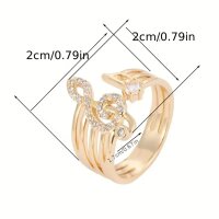 ROCK-HUS Ring Notenschlüssel und Note mit Strass