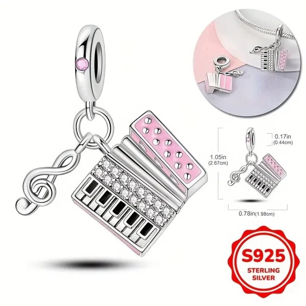 ROCK-HUS AnhÃ¤nger Akkordeon mit NotenschlÃ¼ssel 925er Sterling Silber