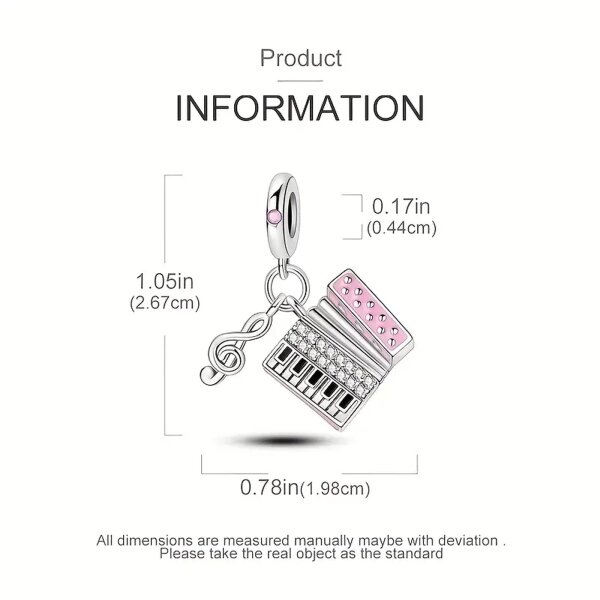 ROCK-HUS AnhÃ¤nger Akkordeon mit NotenschlÃ¼ssel 925er Sterling Silber