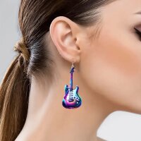 Rock-Hus Ohrringe Gitarre Acryl Bunt