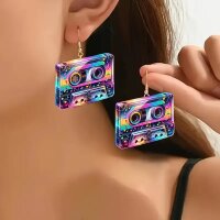 ROCK-HUS Ohrringe Acryl Kassette Bunt