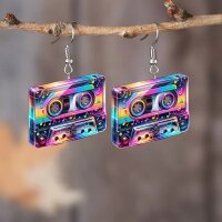 ROCK-HUS Ohrringe Acryl Kassette Bunt