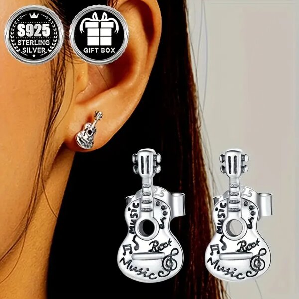 ROCK-HUS Ohrstecker Akustik Gitarre 925er Sterling Silber