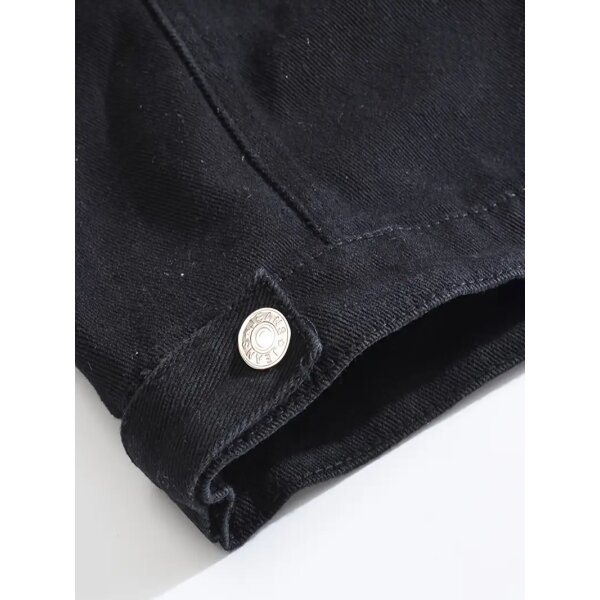 ROCK-HUS Weste Jeans Nieten Schwarz