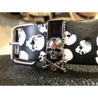 ROCK-HUS Gürtel Weisse Totenköpfe