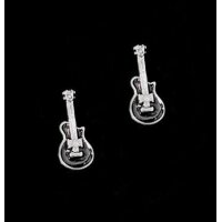 ROCK-HUS Ohrstecker 925er Sterling Silber Gitarre schwarz