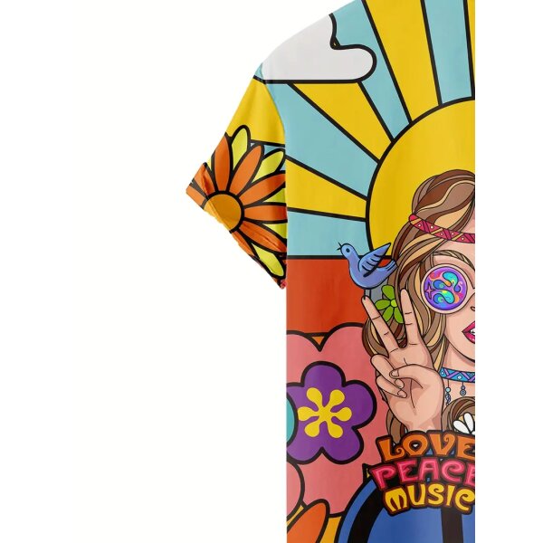 ROCK-HUS Hawaihemd Love-Peace-Music