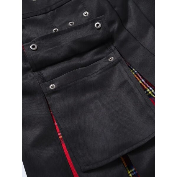 ROCK-HUS Kilt Schwarz mit rotem Tartan