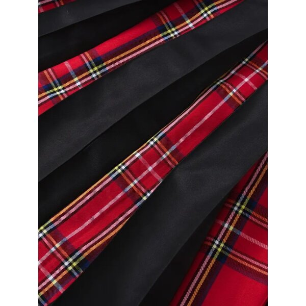 ROCK-HUS Kilt Schwarz mit rotem Tartan