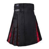 ROCK-HUS Kilt Schwarz mit rotem Tartan