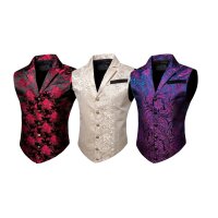 ROCK-HUS Weste victorianischer Jacqard Stil Gothic Steampunk