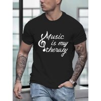 ROCK-HUS Unisex T-Shirt Music is my Therapy - Schwarz