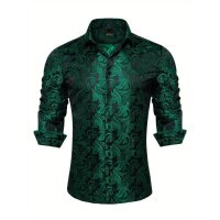 ROCK-HUS Hemd Brokat Style Schwarz-Grün dunkel
