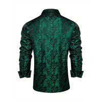 ROCK-HUS Hemd Brokat Style Schwarz-Grün dunkel