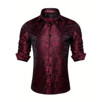 ROCK-HUS Hemd Rot-Schwarz Brokat-Art V2