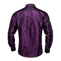 ROCK-HUS Hemd Lila-Schwarz Brokat-Art