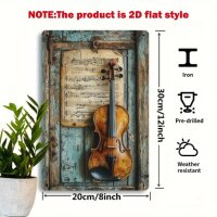 ROCK-HUS Metallschild Geige mit Noten