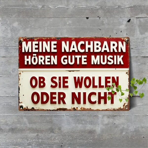 ROCK-HUS Metallschild 20x30 Meine Nachbarn...
