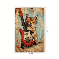 ROCK-HUS Blechschild 20x30 Katze spielt Jaguar