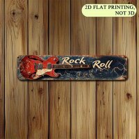 ROCK-HUS Blechschild Gitarre Rock Roll 40x10
