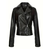ROCK-HUS Biker-Style Jacke Damen mit Nietenkragen