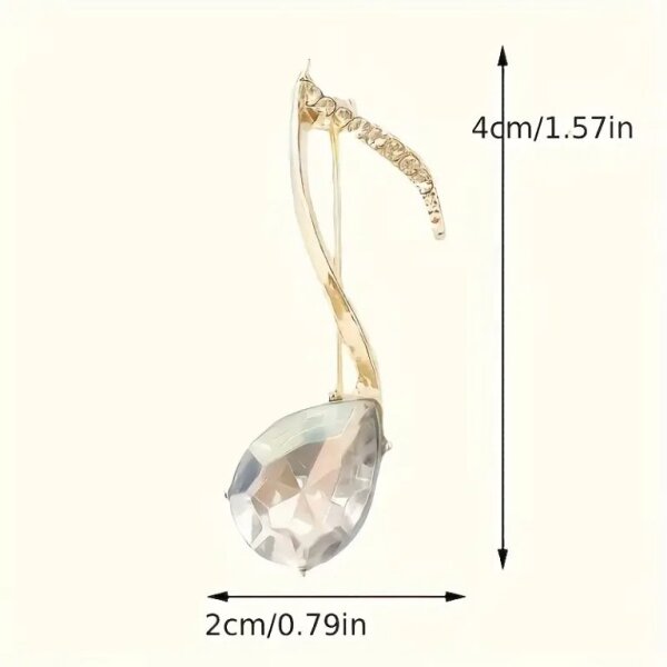 ROCK-HUS Brosche Note mit großem Strassstein