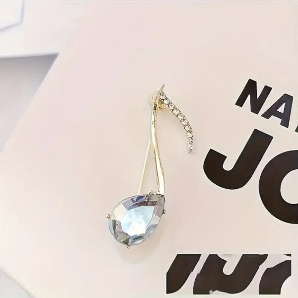 ROCK-HUS Brosche Note mit großem Strassstein