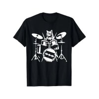 ROCK-HUS T-Shirt Katze am Schlagzeug