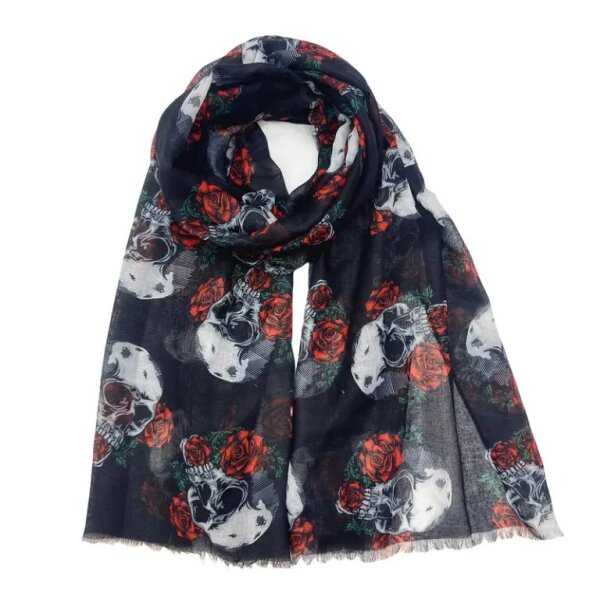 ROCK-HUS Schal Skull´n Roses