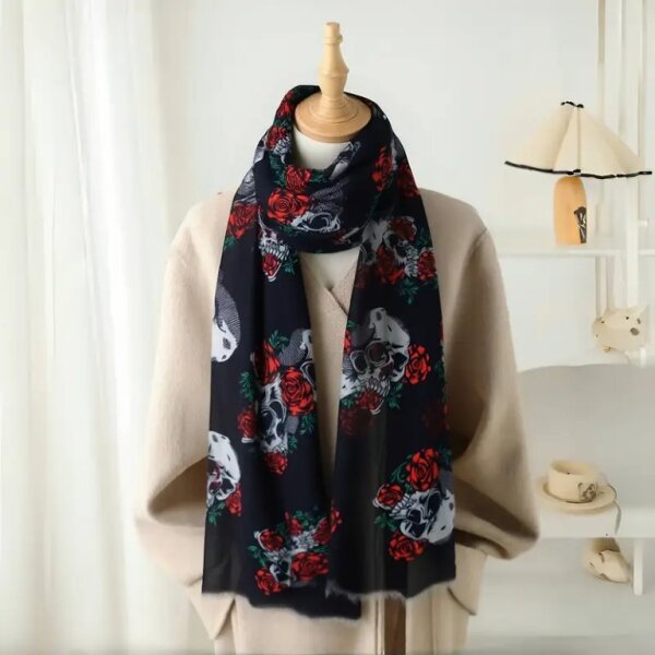 ROCK-HUS Schal Skull´n Roses