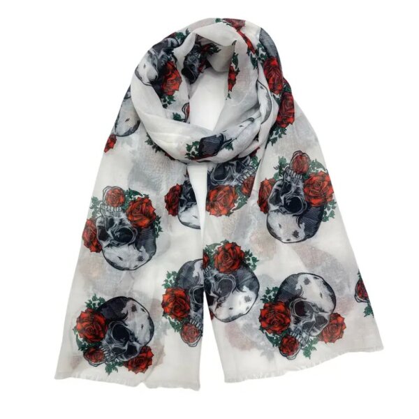 ROCK-HUS Schal Skull´n Roses
