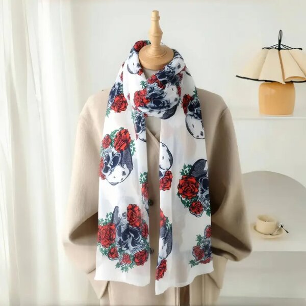 ROCK-HUS Schal Skull´n Roses