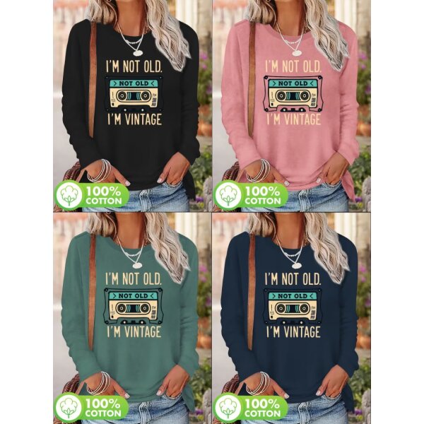 ROCK-HUS Langarmshirt "I´m not Old - I´m Vintage" Kassette