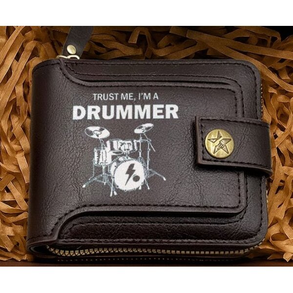 ROCK-HUS Portemonaie "Trust me, i´am a Drummer" braun