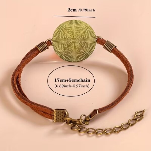 ROCK-HUS Cabochon Armband Leder Piano