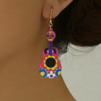 ROCK-HUS Ohrringe Gitarre Totenkopf Calavera Style