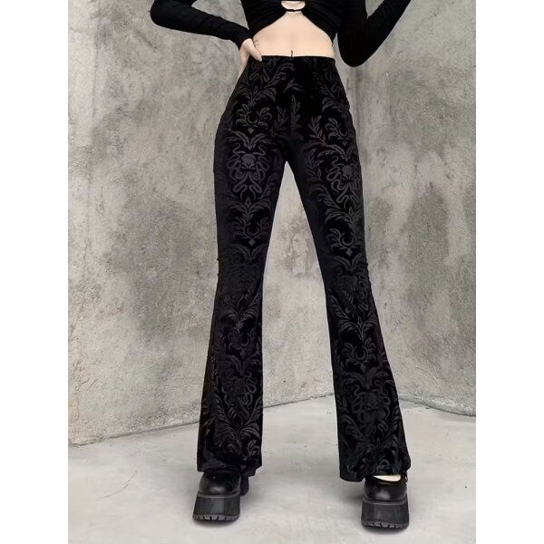 ROCK-HUS Brokat-Style Bootcut Samthose