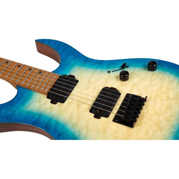 SPIRA Guitars S 500 QAB Trans Aqua Blue