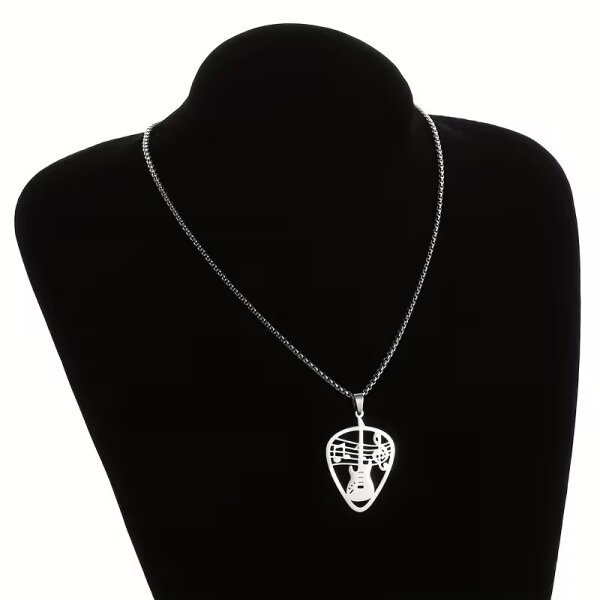 ROCK-HUS Kette mit Anhänger Plektrum, Gitarre, Notenschlüssel, Noten