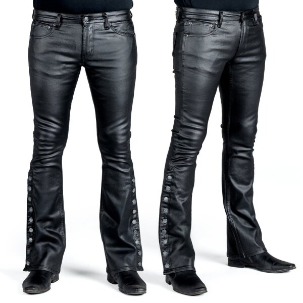 WORNSTAR Hellraiser Side Button Waxed Denim Jeans - Black
