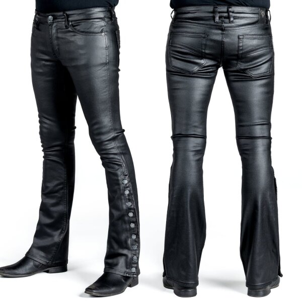 WORNSTAR Hellraiser Side Button Waxed Denim Jeans - Black