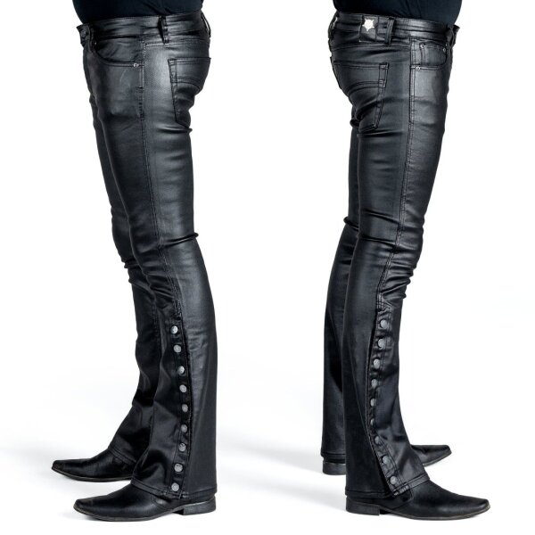 WORNSTAR Hellraiser Side Button Waxed Denim Jeans - Black