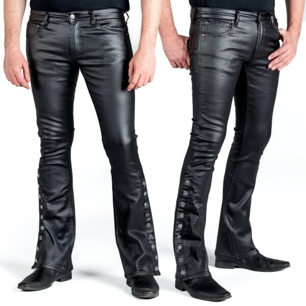 WORNSTAR Hellraiser Side Button Waxed Denim Jeans - Black