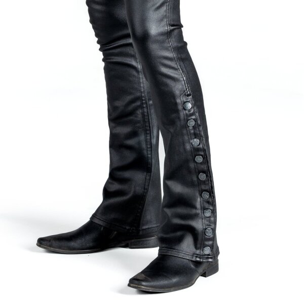 WORNSTAR Hellraiser Side Button Waxed Denim Jeans - Black