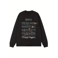 ROCK-HUS Damen Langarmshirt Beethoven Hunde schwarz