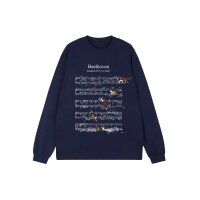 ROCK-HUS Damen Langarmshirt Beethoven Hunde blau