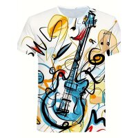 ROCK-HUS Kinder T-Shirt Noten/Gitarre Graffiti